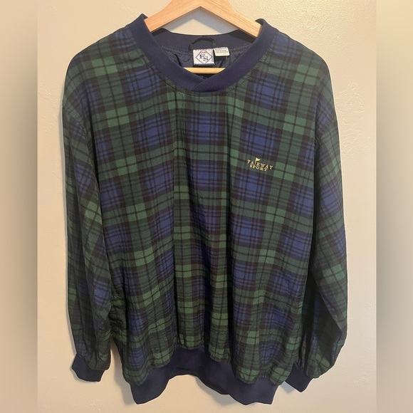 Vintage 90s Fairway Sport Men's Golf Pullover Windbreaker Preppy  Tartan Plaid - Picture 2 of 12